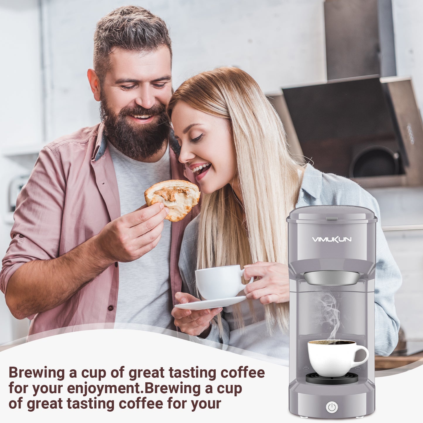 Single Serve Coffee Maker, Mini Coffee Brewer for K-Cup Single Cup Capsule and Ground Coffee, Single Cup Coffee Makers with 6 to 14oz Reservoir, Green