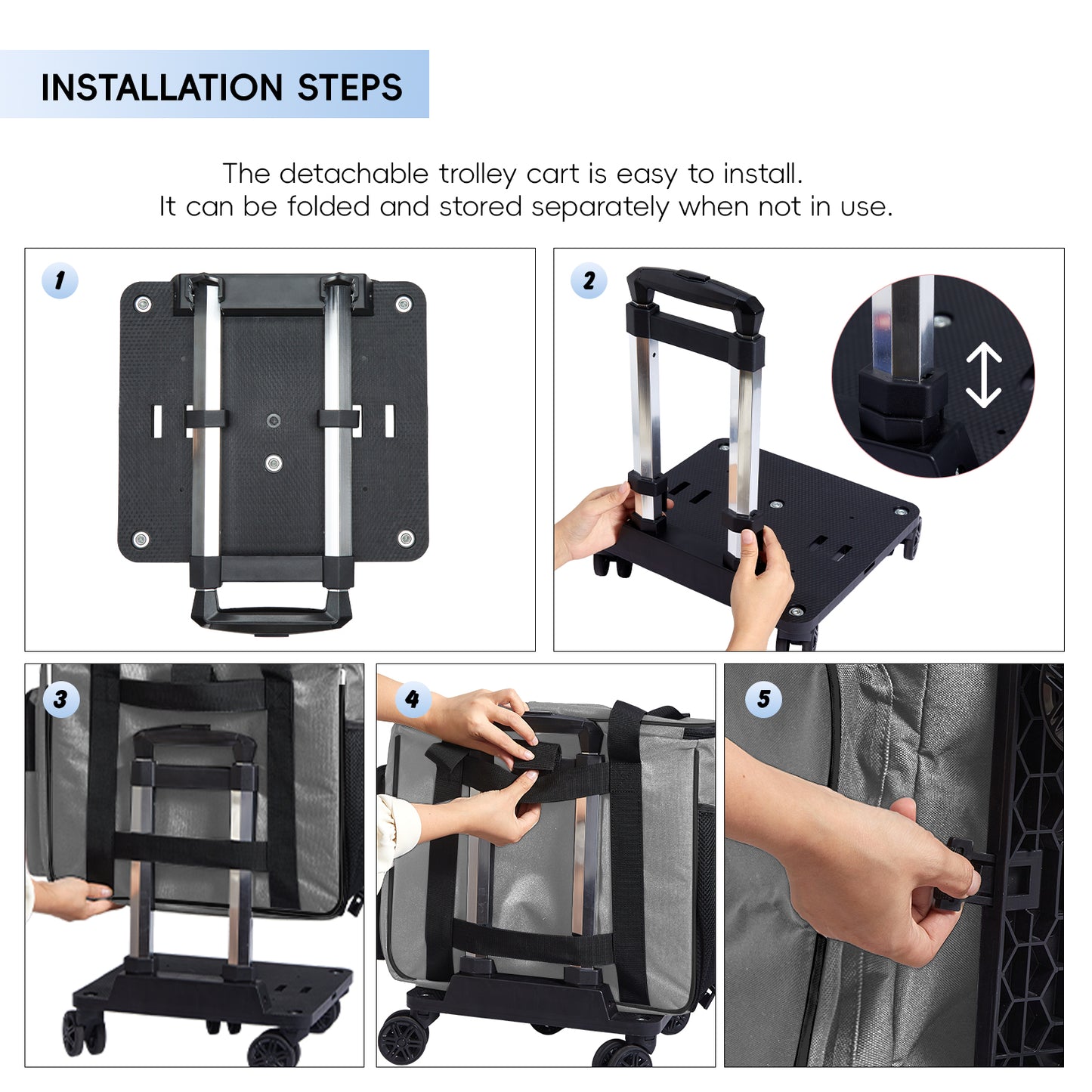 Fegat Rolling Craft Bag,Large Scrapbook Sewing Machine Tote Bag,Roller with Laptop Compartment,Detachable Cart,Sewing Accessories Tote for Women,Craft,Teaching,Office