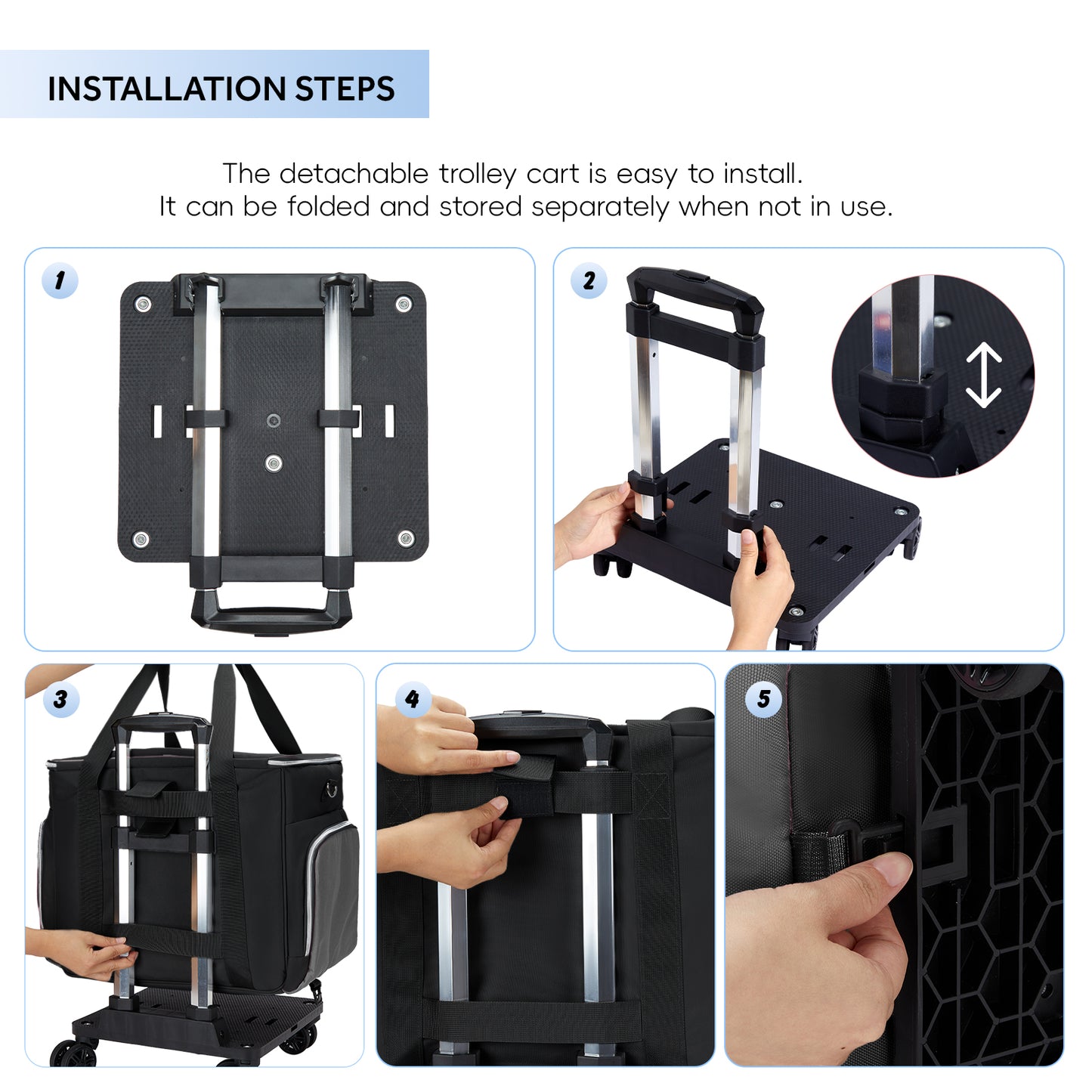 Fegat Rolling Craft Bag,Sewing Machine Tote,Large Sewing Accessories Storage with Wheels,Detachable Rolling Teacher Bag and Transport Tote for Craft,Teaching,Office