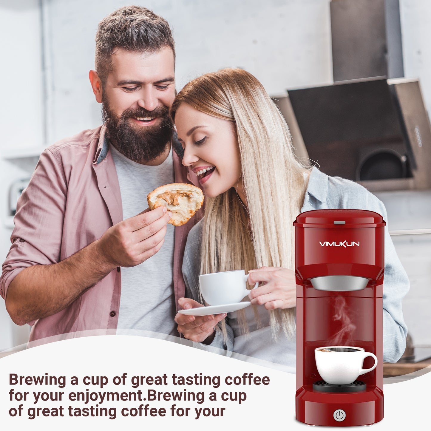 Single Serve Coffee Maker, Mini Coffee Brewer for K-Cup Single Cup Capsule and Ground Coffee, Single Cup Coffee Makers with 6 to 14oz Reservoir, Green