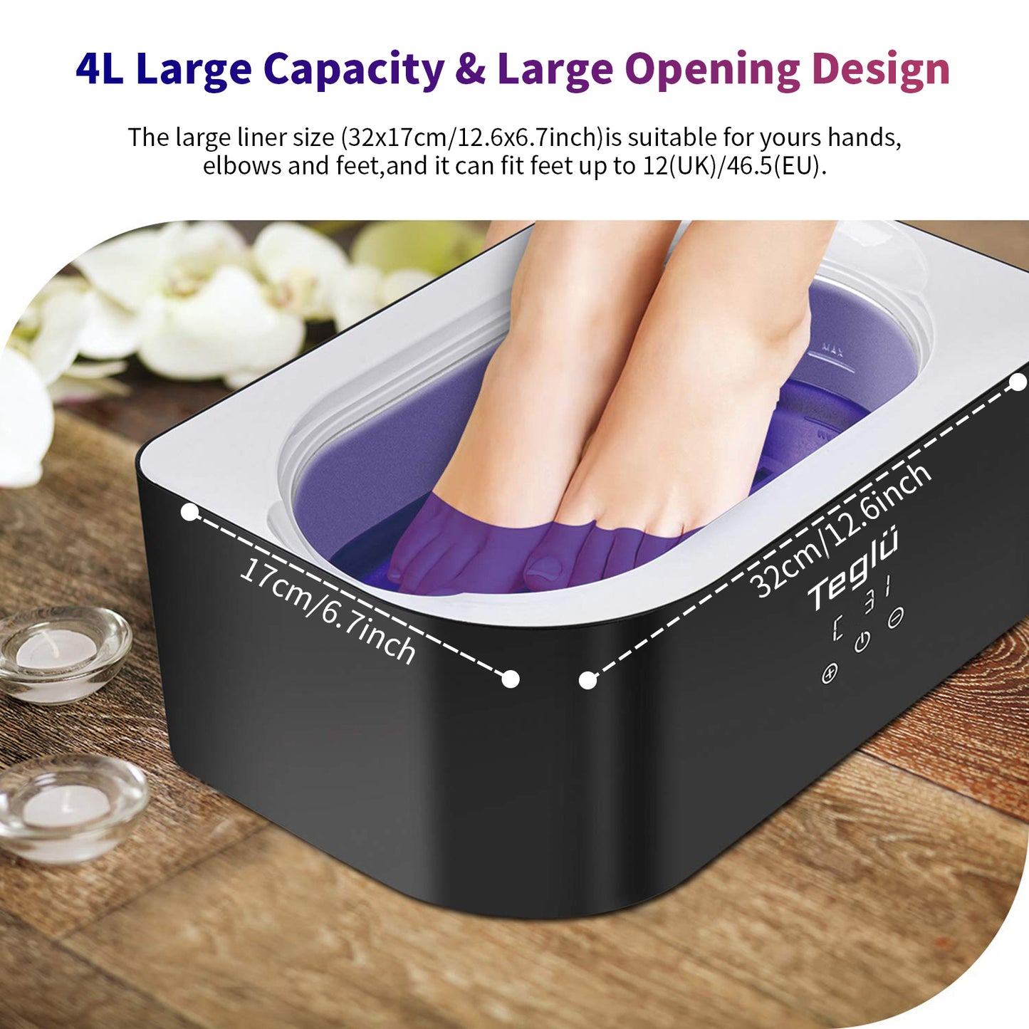 Paraffin Wax Machine for Hand and Feet, Paraffin Wax Warmer 4000ML Wax Bath with 1800g Paraffin Wax 4.0lbs Quick-Heating Paraffin Bath for Smooth and Soft Skin