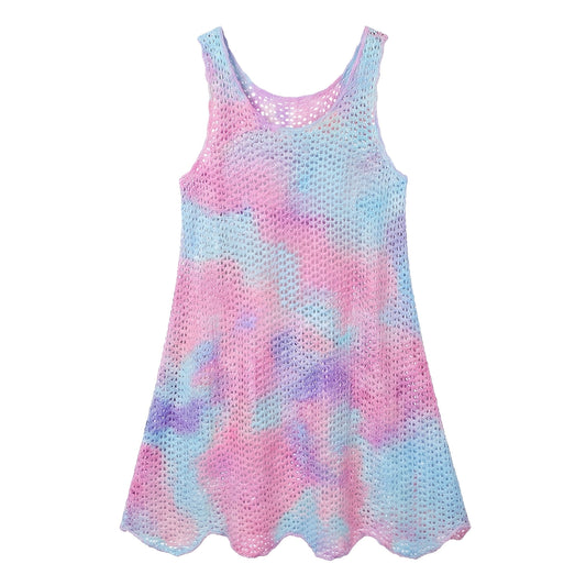 Girls Swim Cover Up for Swimwear Knit Kids Summer Beach Bathing Suit Coverup Cami Dress for Size 4-7Y