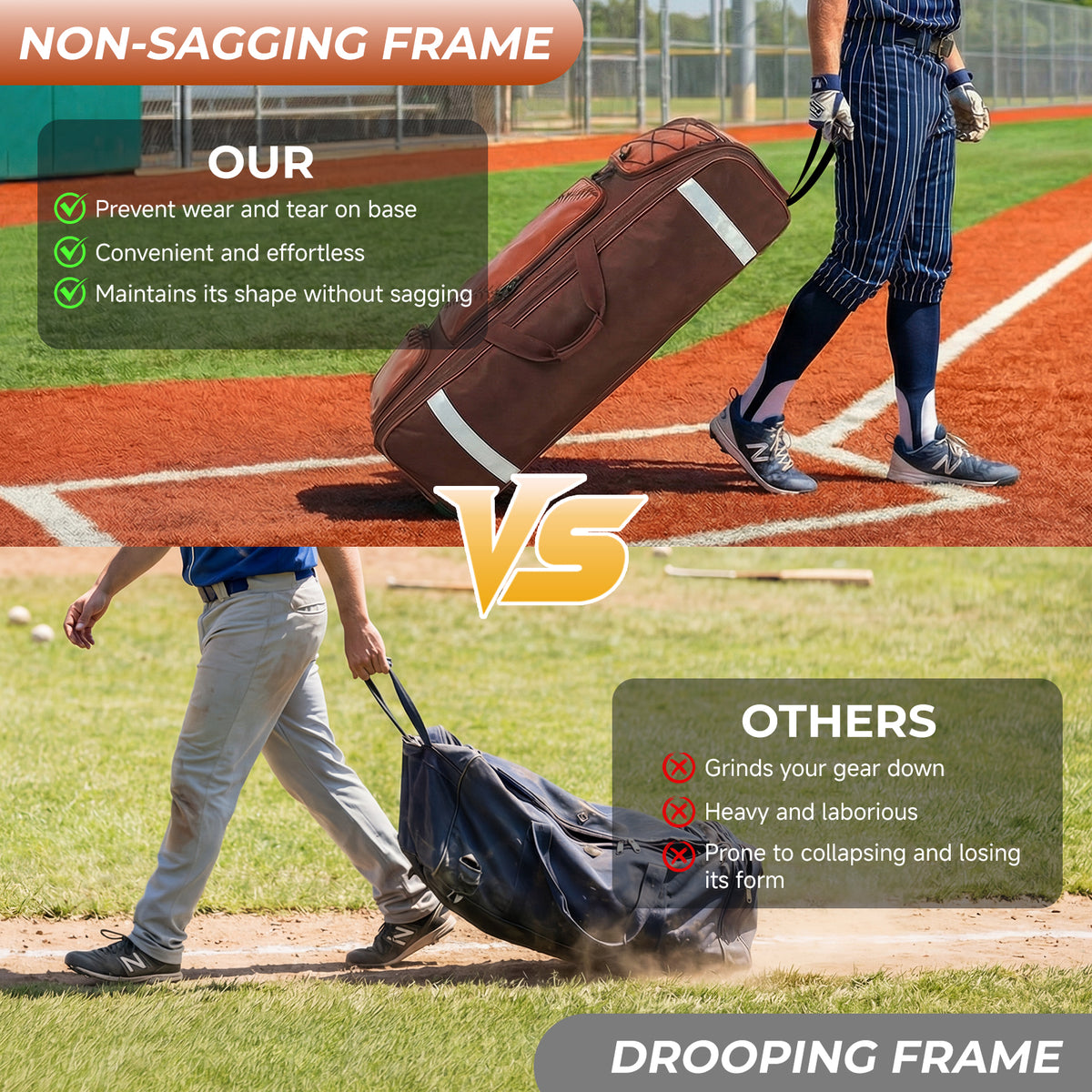 Fegat Rolling Baseball Bag with Wheels,100L Large Softball Bag Catchers Gear Bags for 8 Bats,Equipment Bag with 5 Fence Hooks,Reflective Strip,Shoe Compartment,Holds All Softball Baseball Equipment