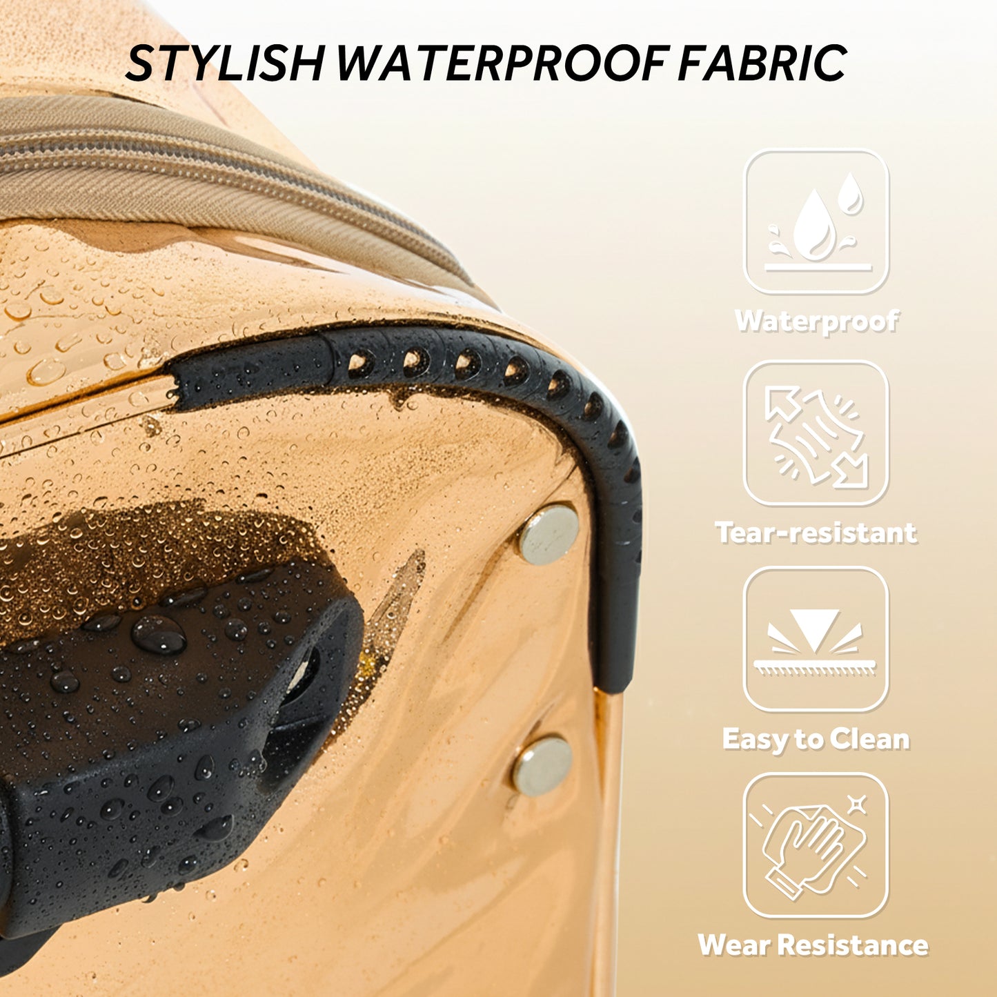 Fegat 28" Dance Bag with Garment Rack,Upgraded Glitter Rolling Competition Dance Duffel Bag Waterproof Costume Travel Bag Costume Suitcase for Dancer Performer Athletes,Gold