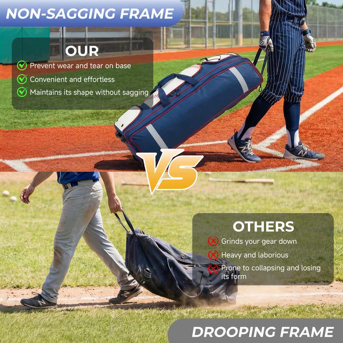 Fegat Rolling Baseball Bag with Wheels,100L Large Softball Bag Catchers Gear Bags for 8 Bats,Equipment Bag with 5 Fence Hooks,Reflective Strip,Shoe Compartment,Holds All Softball Baseball Equipment