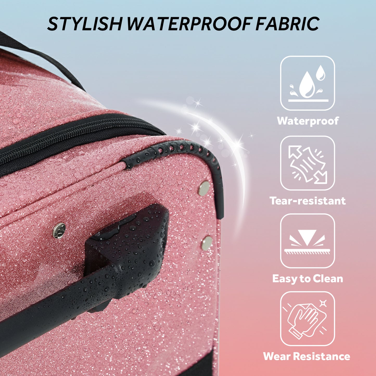 Fegat Dance Bag with Garment Rack-23"Glittering Rolling Competition Dance Travel Duffel Bag Lightweight Dance Bags for Cheerleader Dancers Athletes