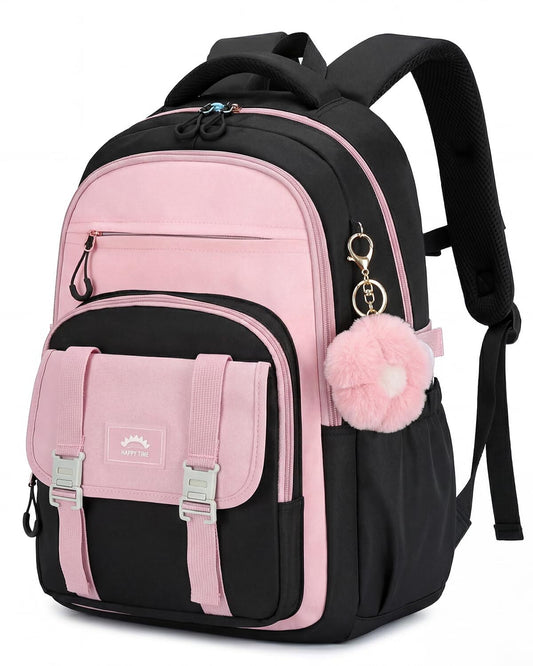 Teen Girls Backpack Large Waterproof Laptop Backpack for Primary Middle High School, Lightweight Bookbag with Trolley Strap for Travel 32L