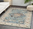 OldPAPA Boho Persian Area Rug - 3'x5' Washable Rugs for Living Room,Machine Washable Rug with Non-Slip,Small Rug Vintage Accent Low Pile Rug for Entryway Bedroom Bathroom Dining Door Mat
