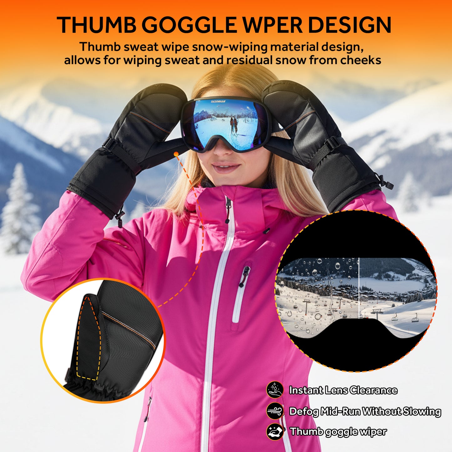 Heated Gloves for Men Women,158°F Heating Electric Rechargeable Winter Mittens,7.4V Leather Waterproof Touchscreen Hand Warmer for Motorcycle Work Ski Cycling(S/M/L/XL)