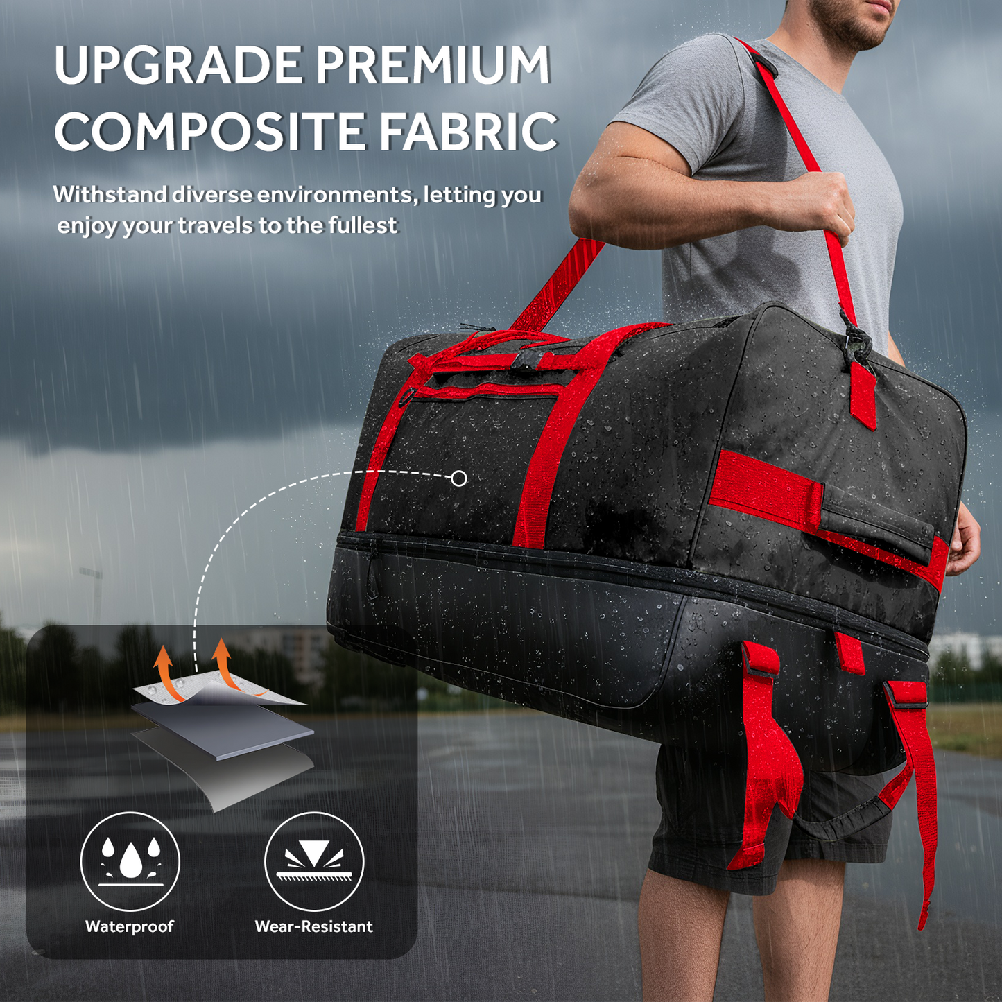 Fegat Foldable Rolling Duffel Bag,30'' Travel Duffel Bag Expandable 100L-120L Heavy Loads Design,Large Waterproof Wheeled Bag for Travel with Straps & Lock