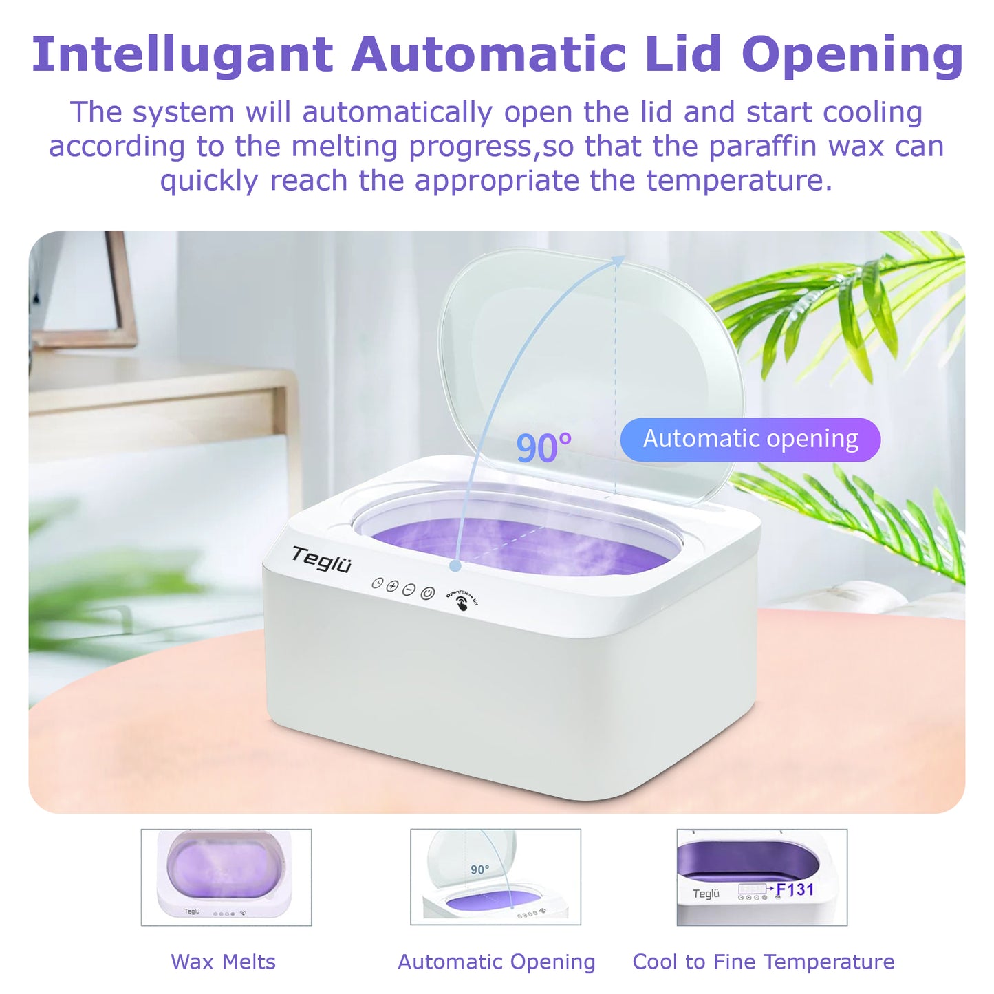Paraffin Wax Machine for Hands and Feet with Auto Open Lid, Arthritis Paraffin Wax Bath,30Min Fast Wax Meltdown, 4500ml Paraffin Wax Warmer Moisturizing Kit,Precision Temperature Control,White