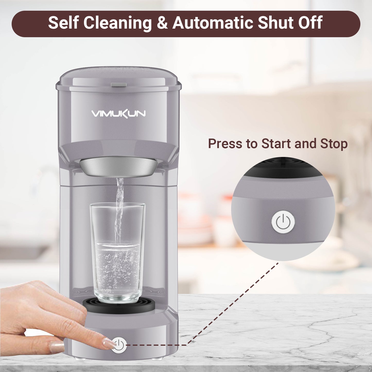 Single Serve Coffee Maker, Mini Coffee Brewer for K-Cup Single Cup Capsule and Ground Coffee, Single Cup Coffee Makers with 6 to 14oz Reservoir, Green