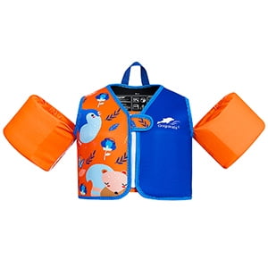 Gogokids Kids Swim Vest Toddler Armbands, Kids Jacket-style Swim Vest Floation with Two Arm Bands, Children Float Jacket for Boys Girls(2-6 Years)