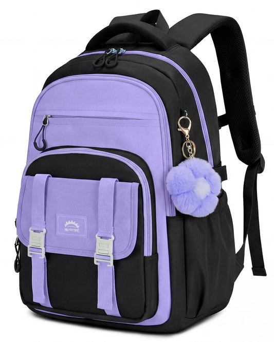 Teen Girls Backpack Large Waterproof Laptop Backpack for Primary Middle High School, Lightweight Bookbag with Trolley Strap for Travel 32L