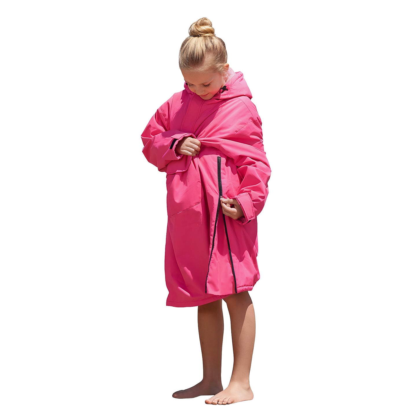 Lobmouse Swim Parka for Adult Youth and Kids,Comfort Sherpa Fleece Lining Swim Jacket,Waterproof Windproof Change Poncho Coat with Large Front Pocket for Surfing Swimming Home