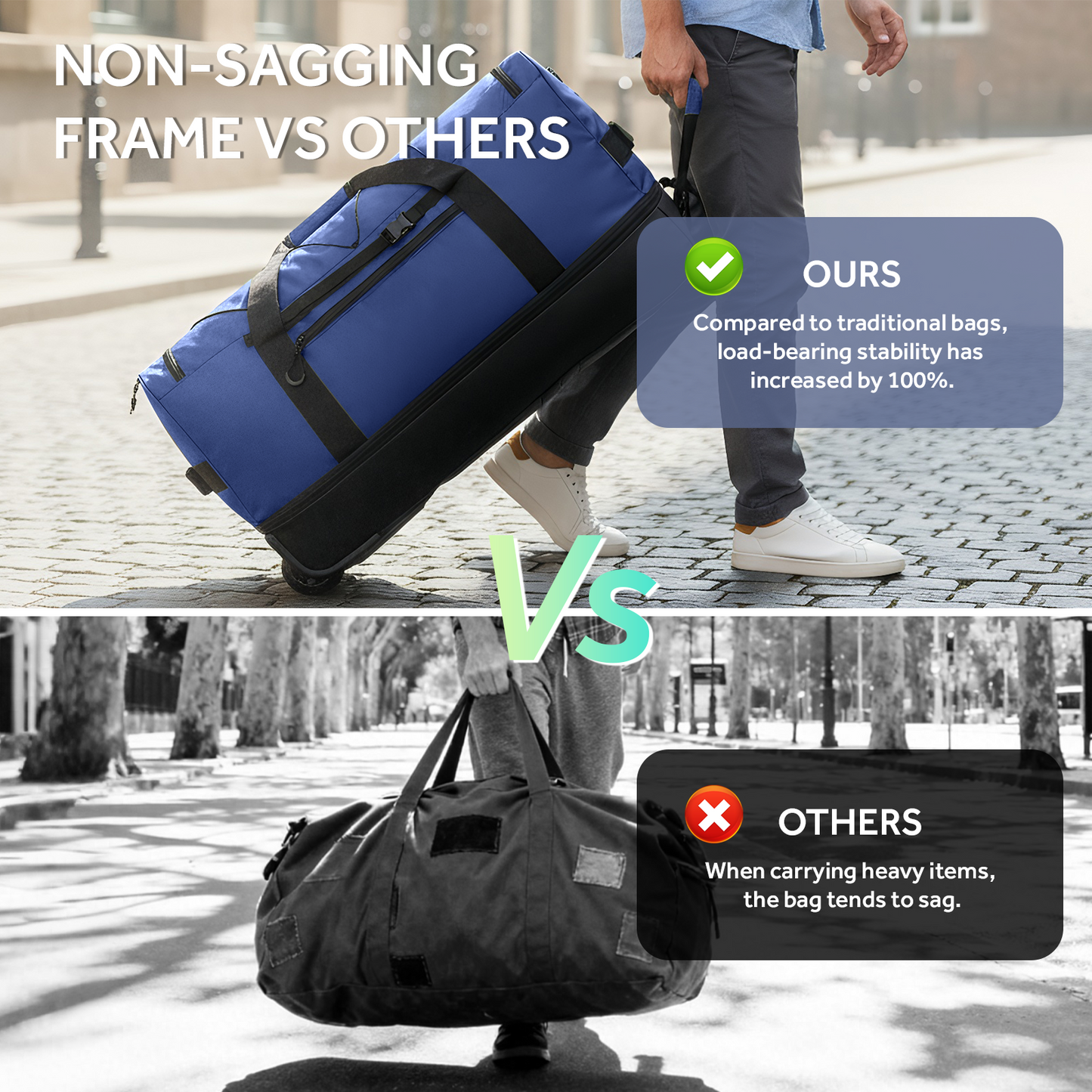 Fegat Foldable Rolling Duffel Bag,30'' Travel Duffel Bag Expandable 100L-120L Heavy Loads Design,Large Waterproof Wheeled Bag for Travel with Straps & Lock