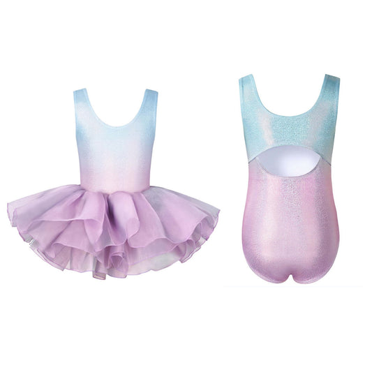 Ballet Leotards for Girls, Sleeveless Toddler Dance Costums with Tutu Skirt