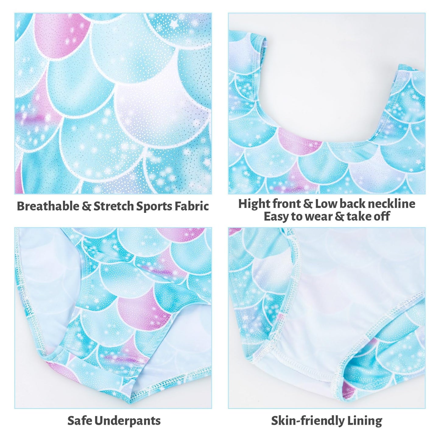 3 Pcs Set Sparkle Gymnastics Leotards for Girls Long Sleeve Gymnastics Clothes