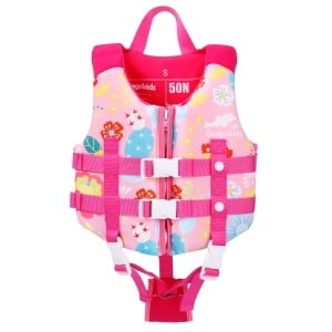 Gogokids Kids Swim Vest Flotation Life Jacket Bouyancy Swimwear with Adjustable Harness,30-50 lbs Pink