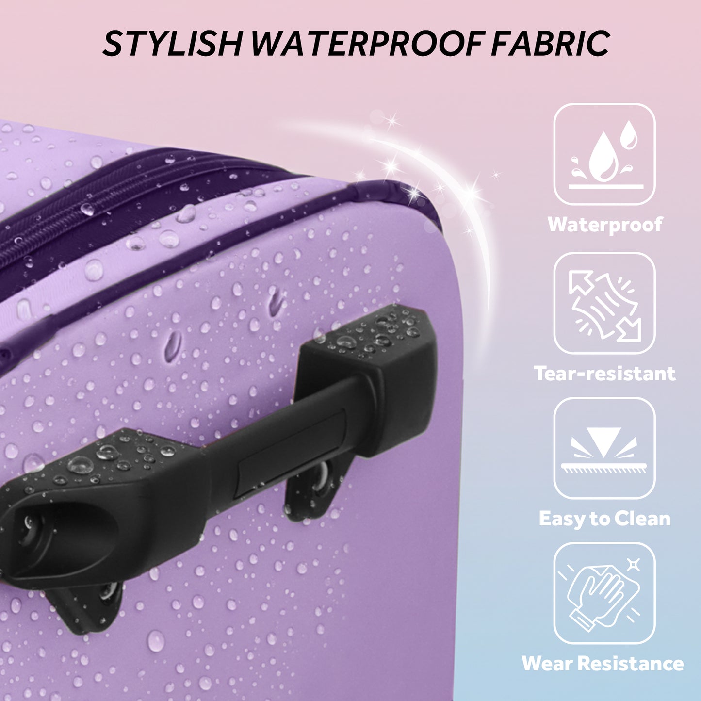 Fegat Dance Bag with Garment Rack - 28"Collapsible Rolling Competition Dance Duffle Bag Lightweight Costume Wheeled Suitcase for Dancers Shows Livestreamer Athletes,Purple