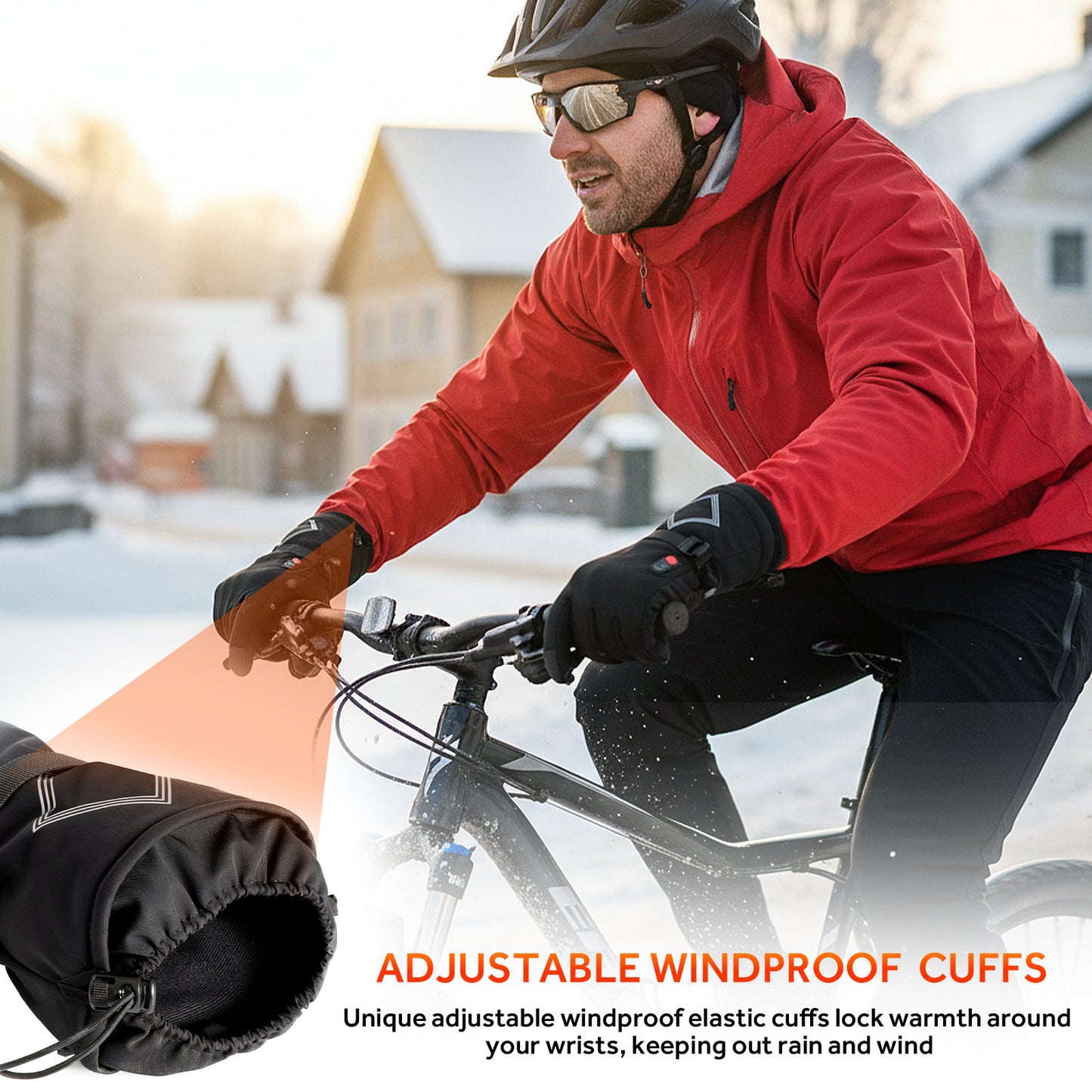 Heated Gloves for Men Women,158°F Heating Rechargeable Winter Gloves, 7.4V Leather Waterproof Touchscreen Glove Hand Warmer for Motorcycle Work Ski Cycling(S/M/L/XL)