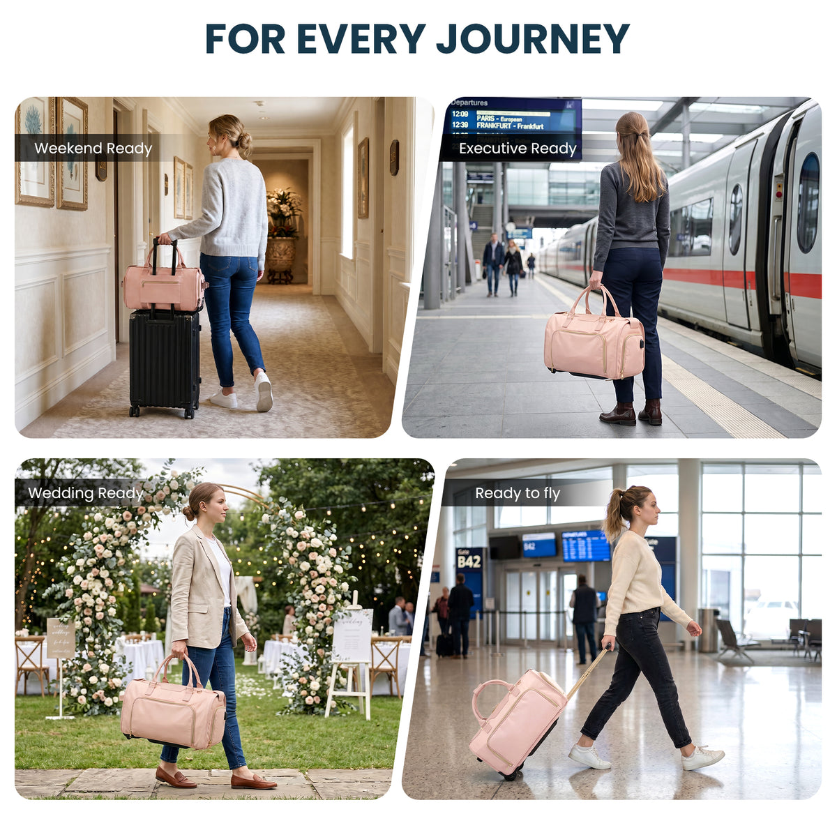 Rolling Garment Bag for Travel,3-in-1 Carry On Luggage with Wheels & Shoe Compartment,Detachable Bag,Large Suitcase Suit Business Duffle Bag,Organize for Suits, Dresses,Gowns