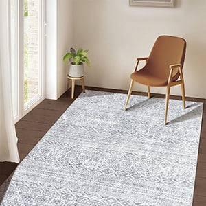 Washable Area Rug 3x5 Rugs for Living Room Retro Flowers Machine Non-Slip Bedroom Rug Vintage Trellis Throw Rug Distressed Carpet for Dining Room Office Carpet