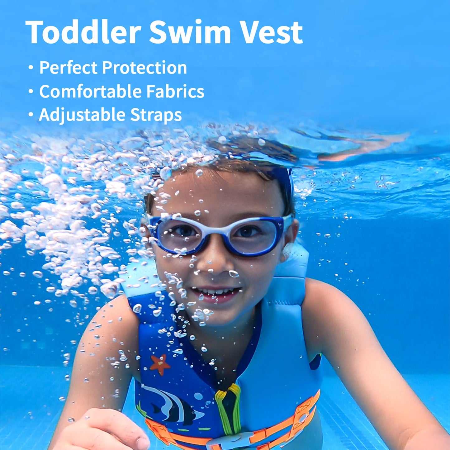 Gogokids Kids Swim Vest Flotation Life Jacket Bouyancy Swimwear with Adjustable Harness,30-50 lbs Pink