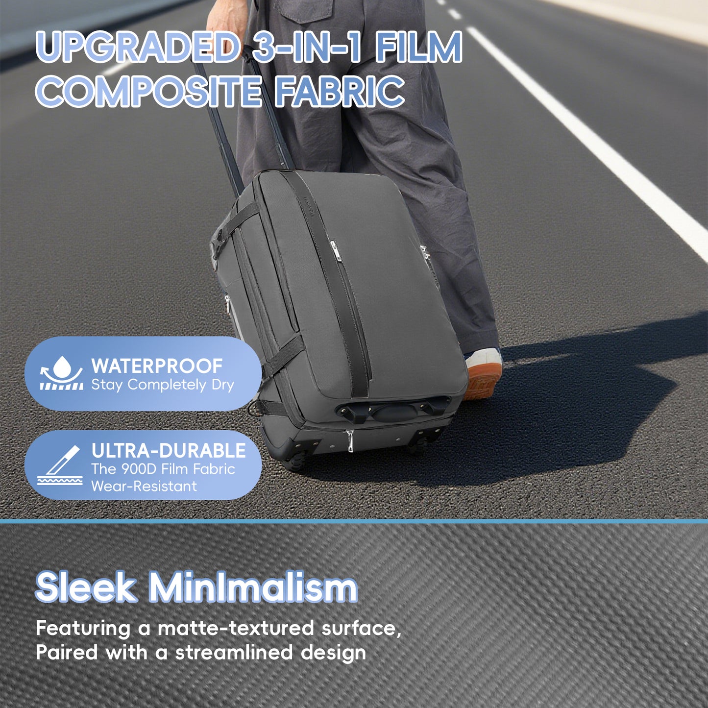 Fegat Rolling Vacuum Travel Backpack, 70L Expandable Compression Bag with Vacuum Pump,TSA Lock,Waterproof Carry on Luggage Vacuum Seal Backpacks Flight Approved for Travel Business Casual
