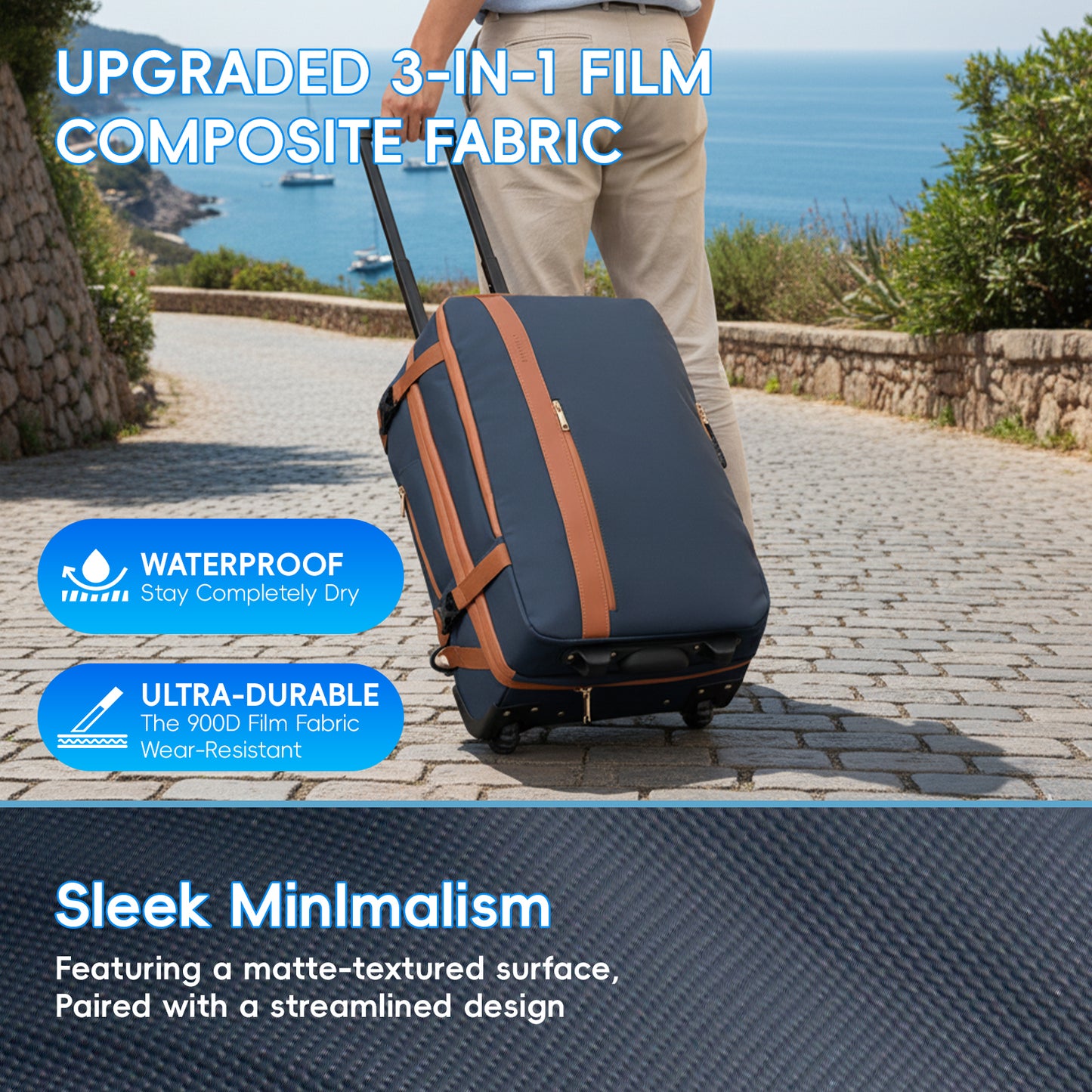Fegat Rolling Vacuum Travel Backpack, 70L Expandable Compression Bag with Vacuum Pump,TSA Lock,Waterproof Carry on Luggage Vacuum Seal Backpacks Flight Approved for Travel Business Casual