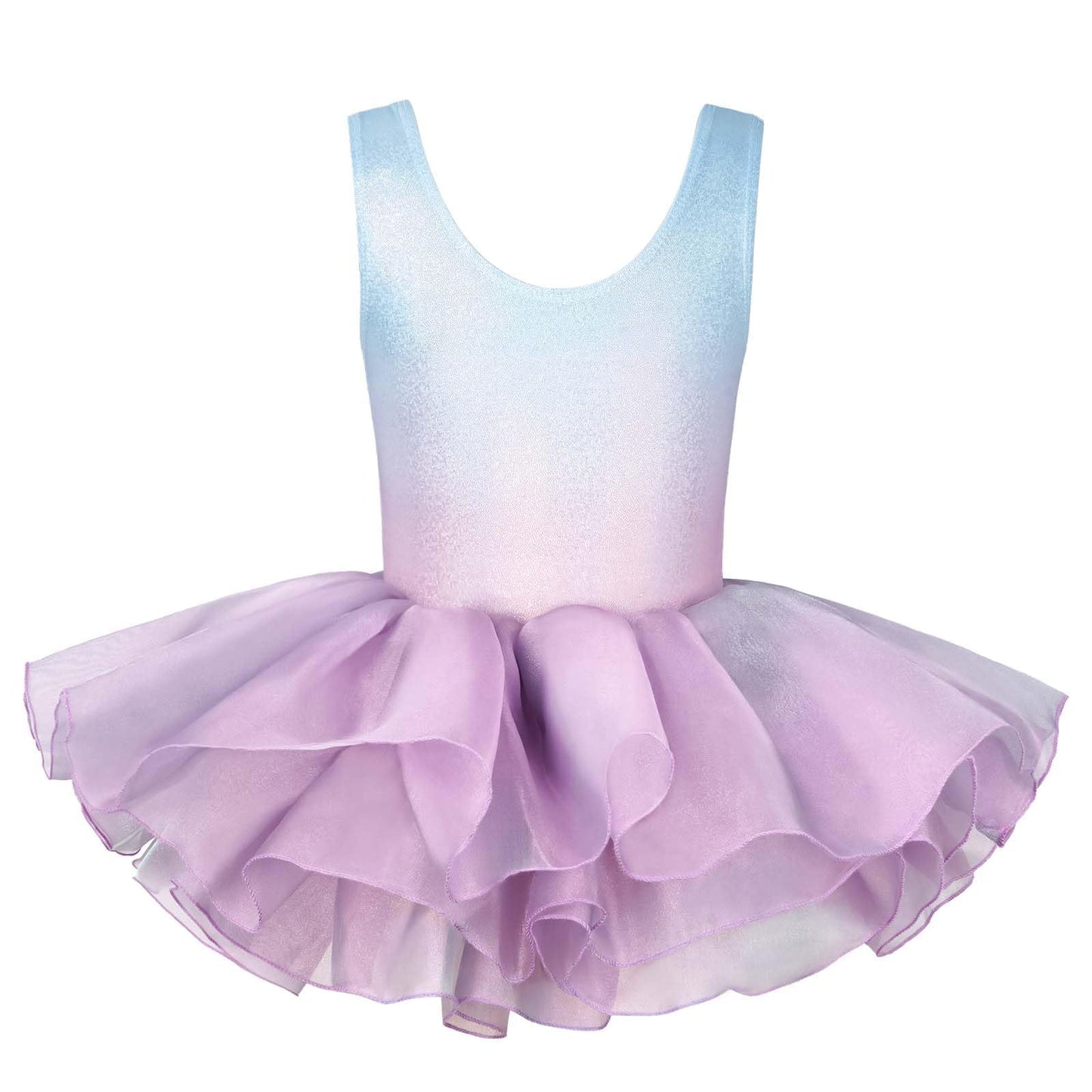 Girls Ballet Leotards with Removable High Low Skirt Toddler Sleeveless Hollow Back Dance Outfit Combo