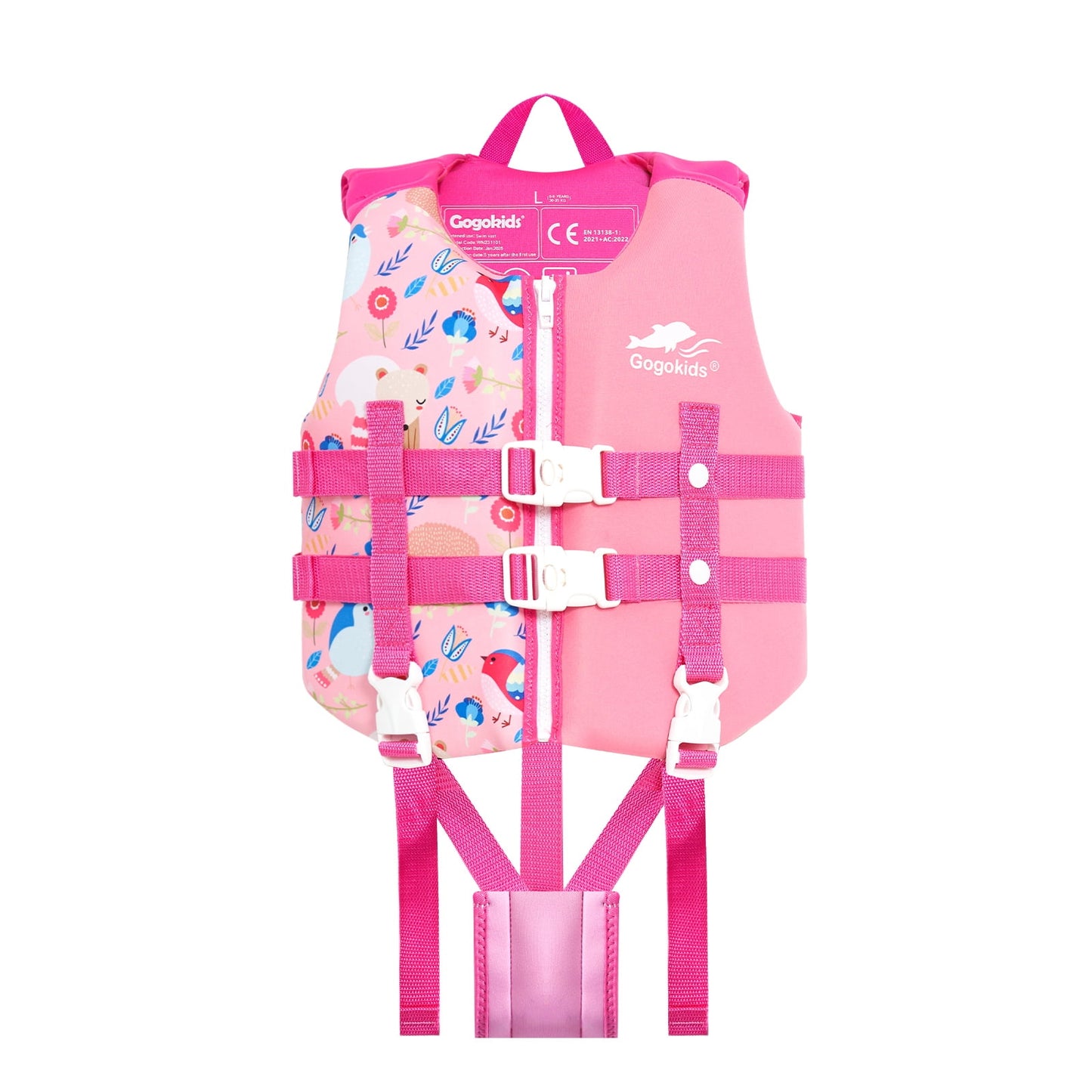 Gogokids Kids Life Jacket Swim Vest with Adjustable Safety Strap,Toddler Float Jacket Boys and Girls Float Swimsuit Buoyancy Swimwear