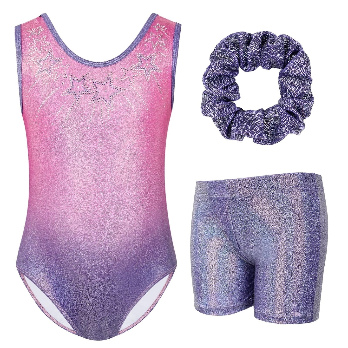 Gymnastics Leotards for Girls Sparkle One-piece Design Dancing Athletic Leotards 3-12Years