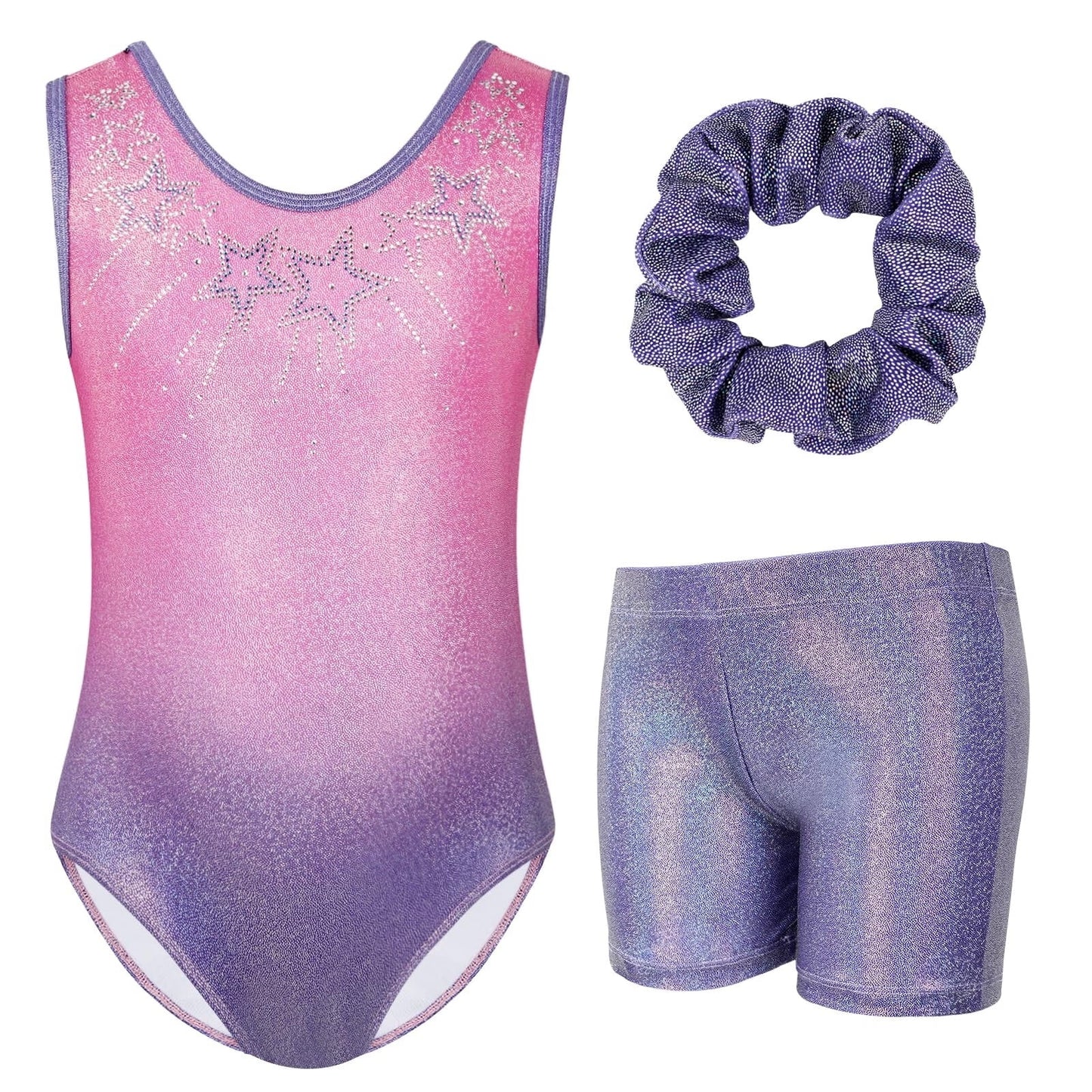 Gymnastics Leotards for Girls Sparkle One-piece Design Dancing Athletic Leotards 3-12Years