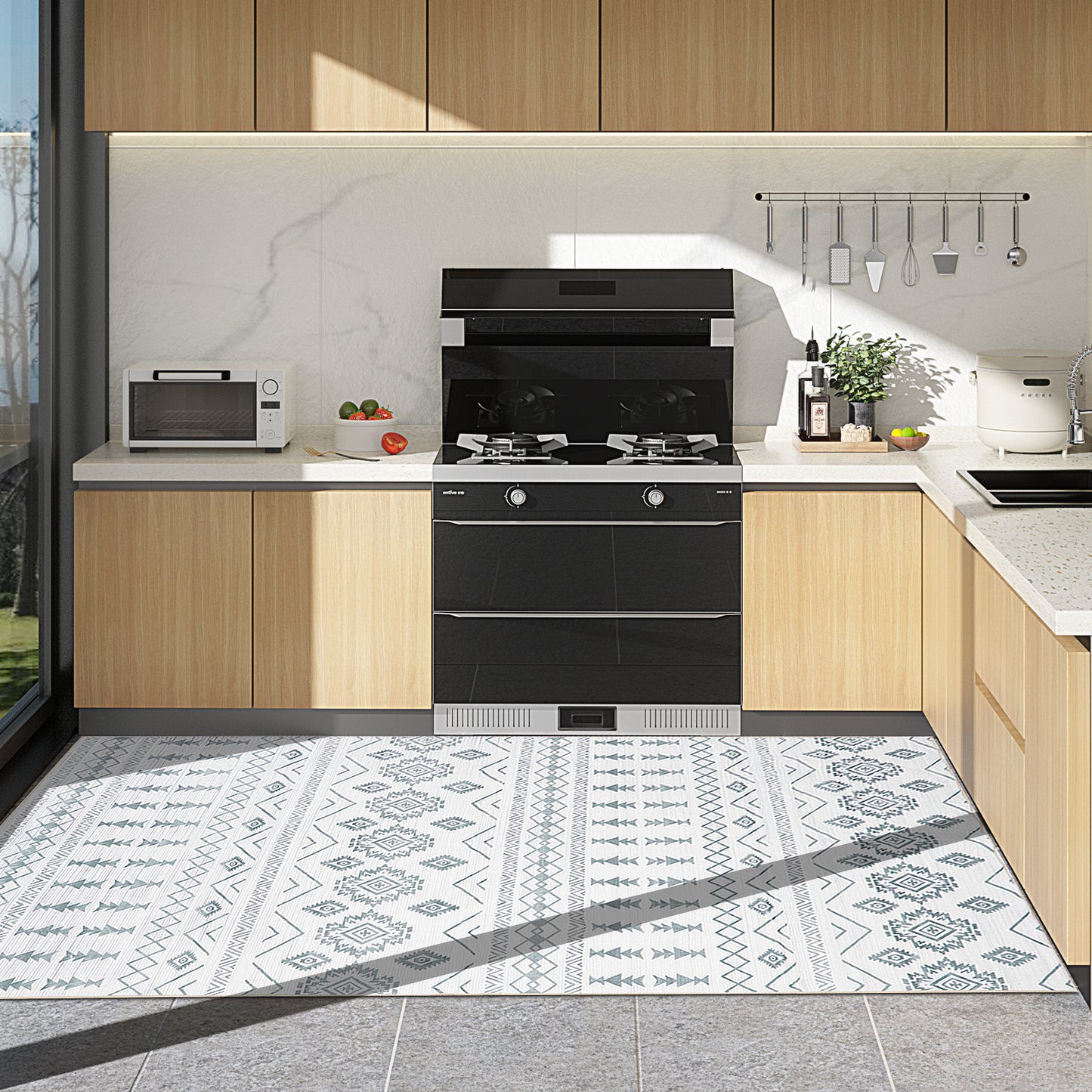 Washable Area Rug 3x5 Rugs for Living Room Retro Flowers Machine Non-Slip Bedroom Rug Vintage Trellis Throw Rug Distressed Carpet for Dining Room Office Carpet