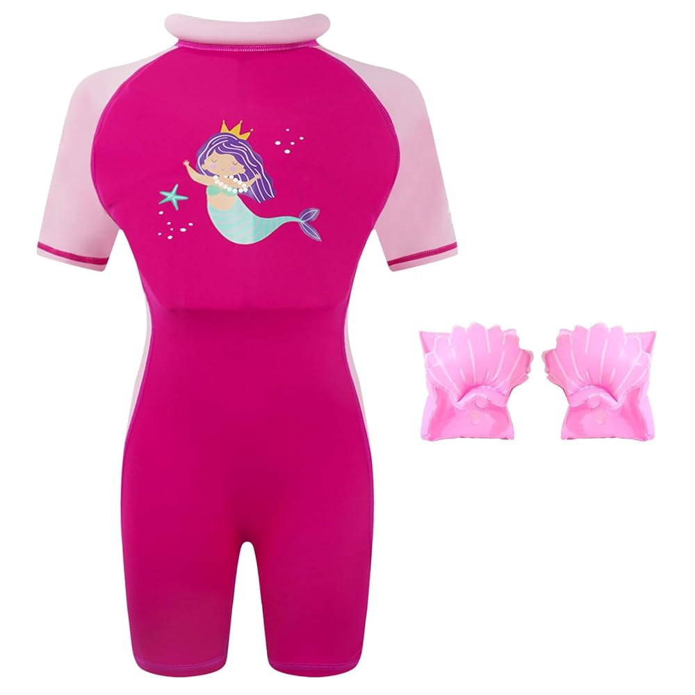 Koorium Toddler Floaties, One Piece Swimsuit with Bulit-in Floatation and Arm Wings for Boys and Girls