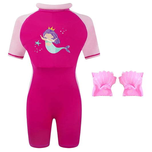 Koorium Toddler Floaties, One Piece Swimsuit with Bulit-in Floatation and Arm Wings for Boys and Girls