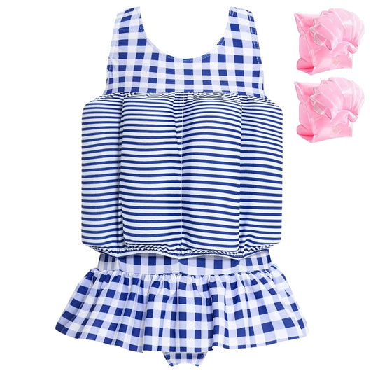Koorium Toddler Floaties, One Piece Swimsuit with Bulit-in Floatation and Arm Wings for Boys and Girls