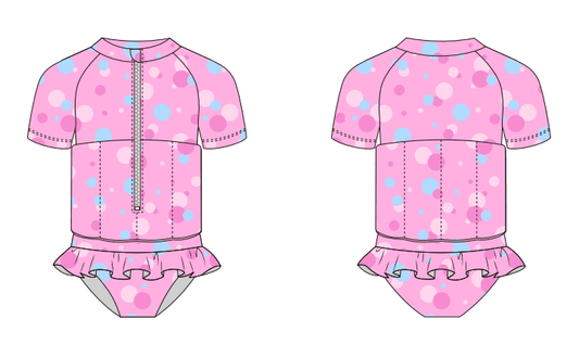 Koorium Toddler Floaties, One Piece Swimsuit with Bulit-in Floatation and Arm Wings for Boys and Girls