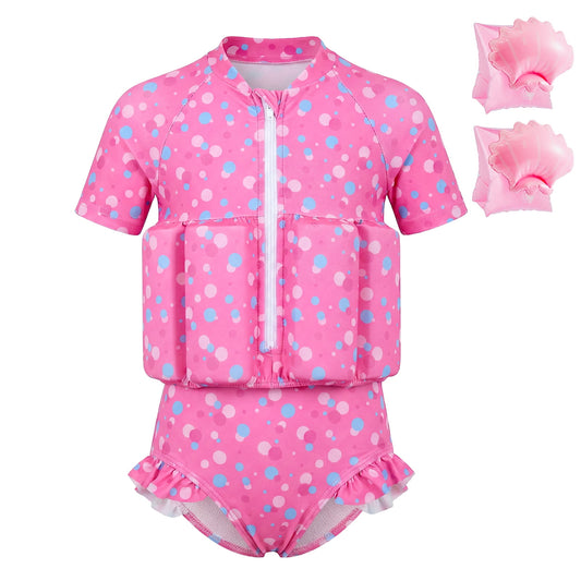 Koorium Toddler Floaties, One Piece Swimsuit with Bulit-in Floatation and Arm Wings for Boys and Girls