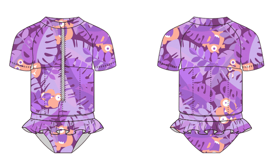 Koorium Toddler Floaties, One Piece Swimsuit with Bulit-in Floatation and Arm Wings for Boys and Girls