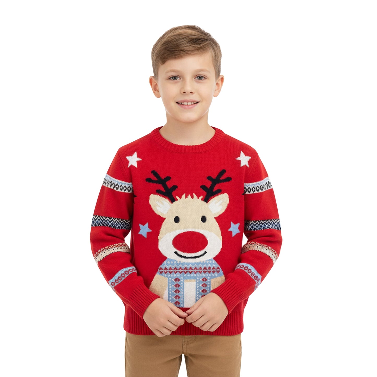 Kuleyang Toddler Boys Girls Christmas Elk Sweaters Xmas Winter Cute Knit Cartoon Prints Unisex Top Clothes Green 3 Years