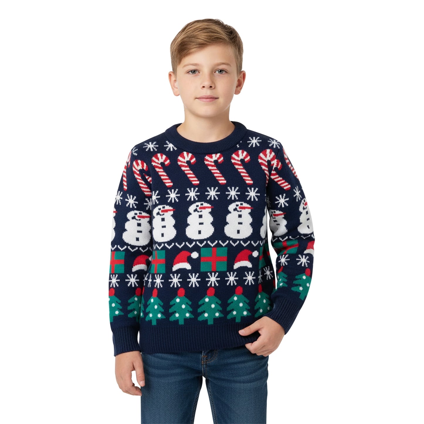 Kuleyang Toddler Boys Girls Christmas Elk Sweaters Xmas Winter Cute Knit Cartoon Prints Unisex Top Clothes Green 3 Years