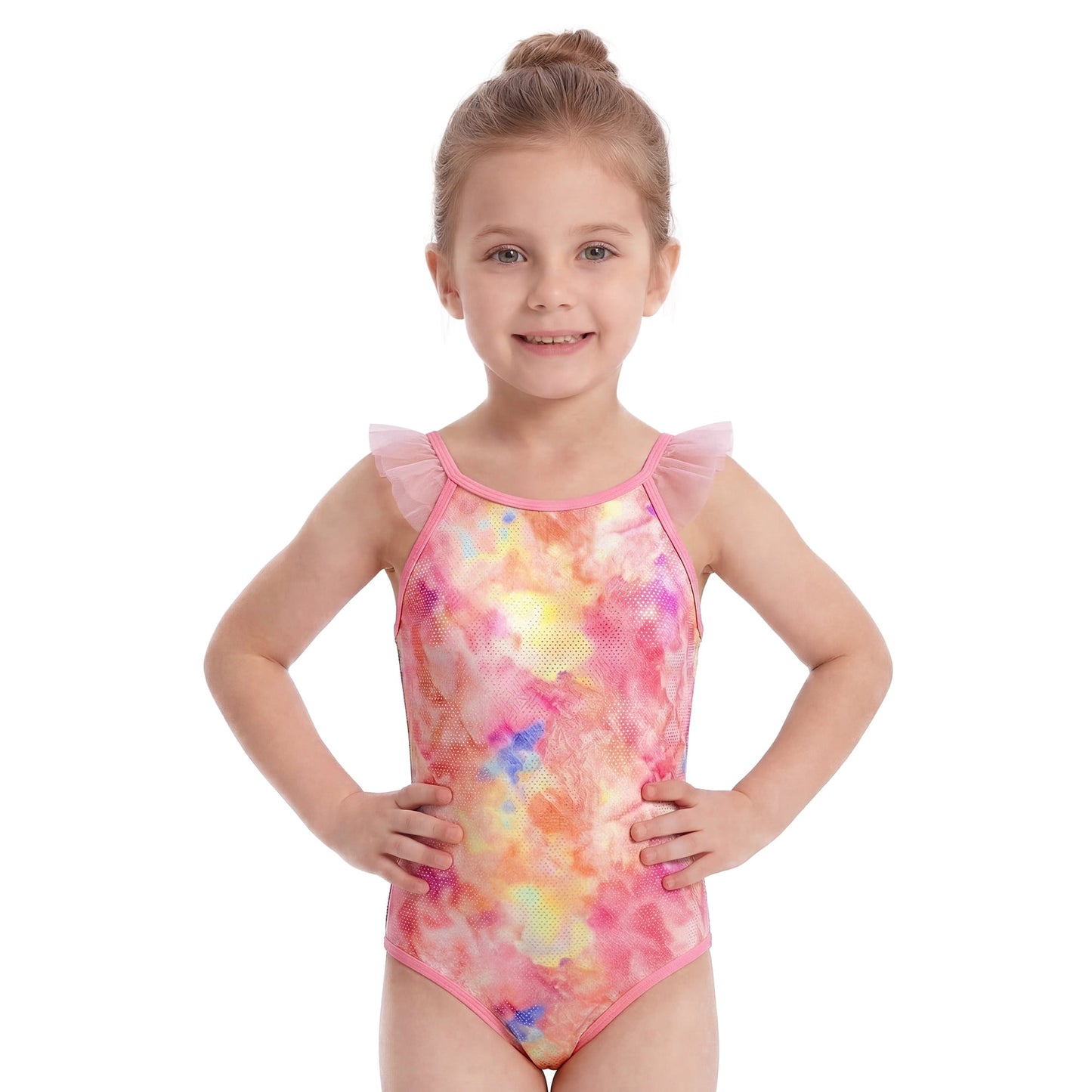 Girls One Piece Mermaid Scale Print Swimwear Colorful Bathing Suits Cute Kids Princess Beach Swimsuit for Kids Girls 3-8 Years