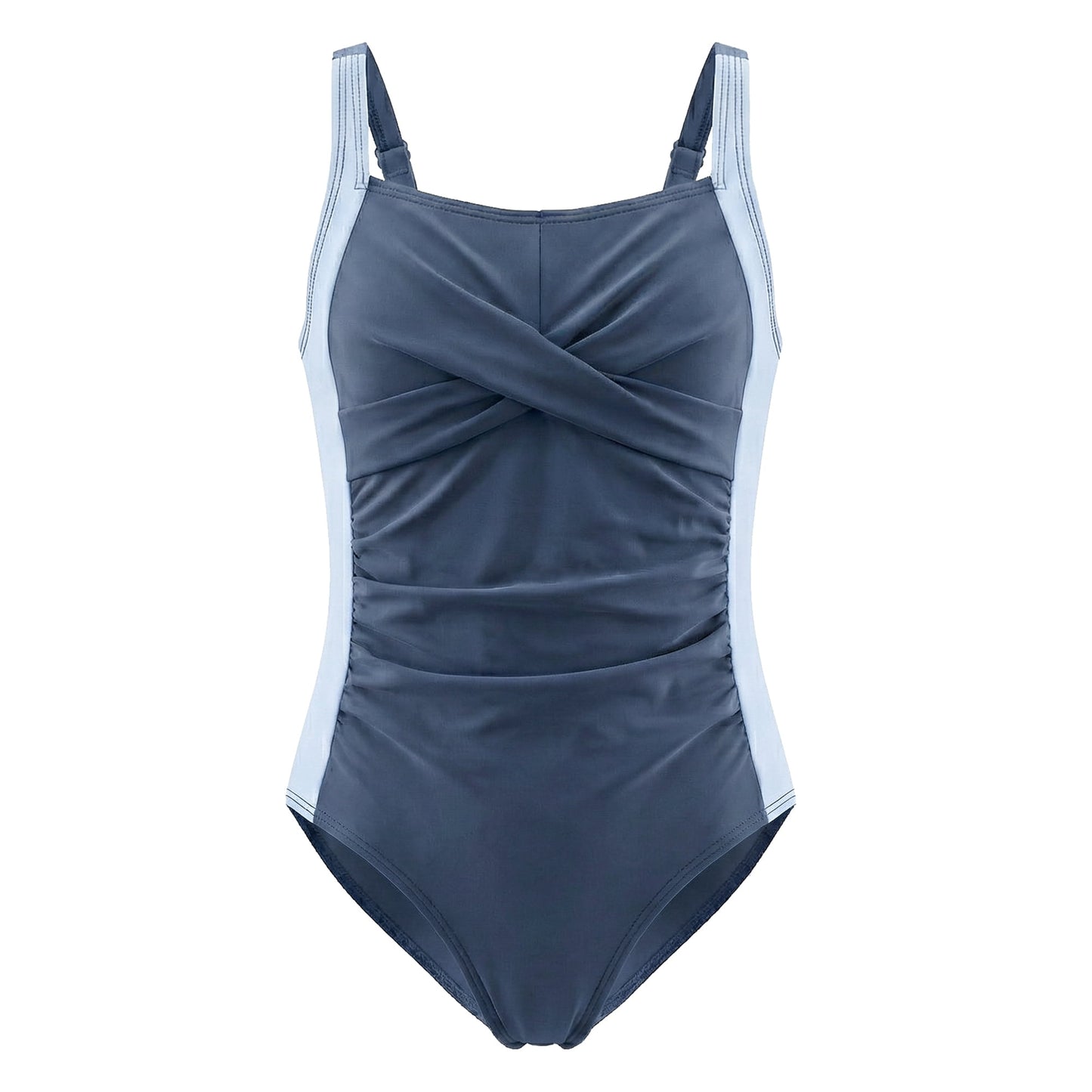 Girls One-Piece Crisscross Back Swimwear Sleeveless Swimsuit Ruched Color Block Bathing Suit Size 15-16Y