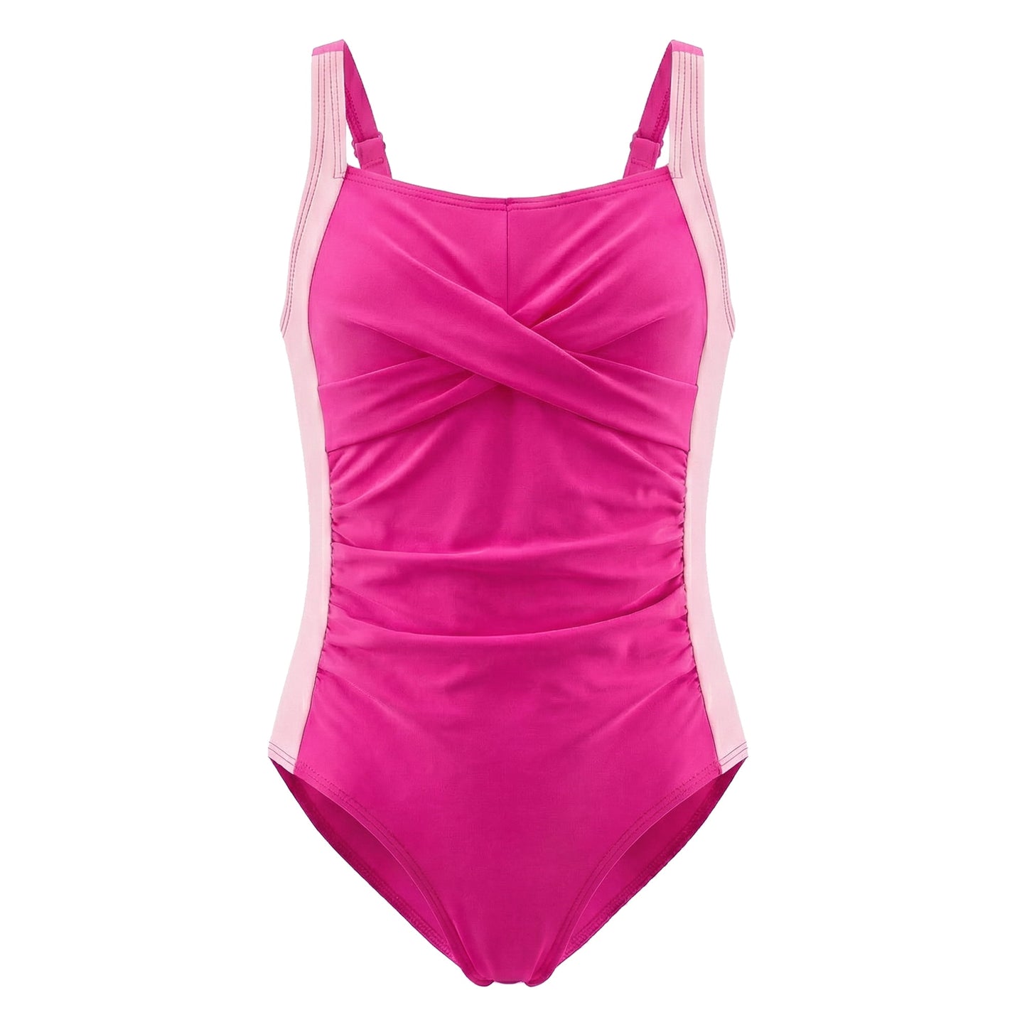 Girls One-Piece Crisscross Back Swimwear Sleeveless Swimsuit Ruched Color Block Bathing Suit for Girls Ages 11-12 Years