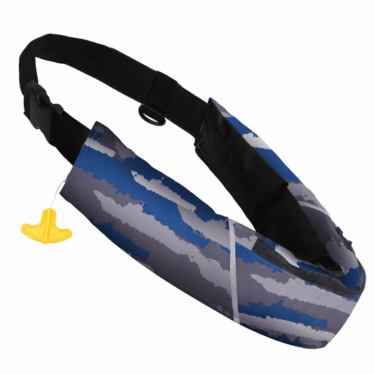 Koorium Manual Inflatable Belt Pack for Adults, Low Profile Swim Vest with CO2 Cartridge & Emergency Whistle, Lightweight PFD for Kayaking, Fishing, Boating