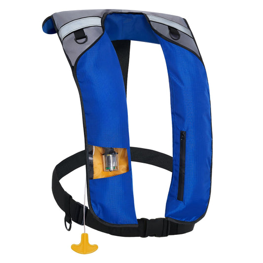 Koorium Auto/Manual Inflatable Life Vest for Adults, Convertible Swim Jacket with Transparent Window & Storage Pocket, 24g CO2 Cylinder Included, Low Profile for Kayak, Fishing, Paddle Sports