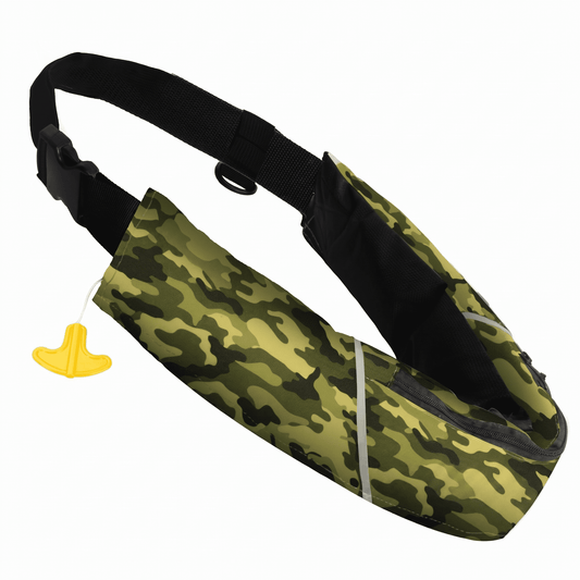 Koorium Manual Inflatable Belt Pack for Adults, Low Profile Swim Vest with CO2 Cartridge & Emergency Whistle, Lightweight PFD for Kayaking, Fishing, Boating