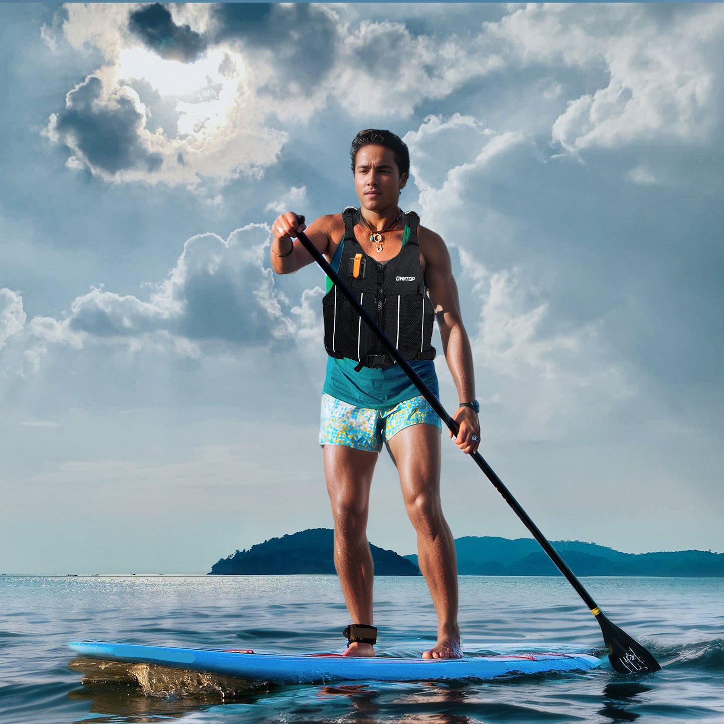 Koorium Life Jacket for Adult,Swim Vest for Men Women,Adults Life Jackets Dual Mesh Pockets Attached Whistle Buoyancy Aid for Fishing, Paddleboard, Kayaking, Boating